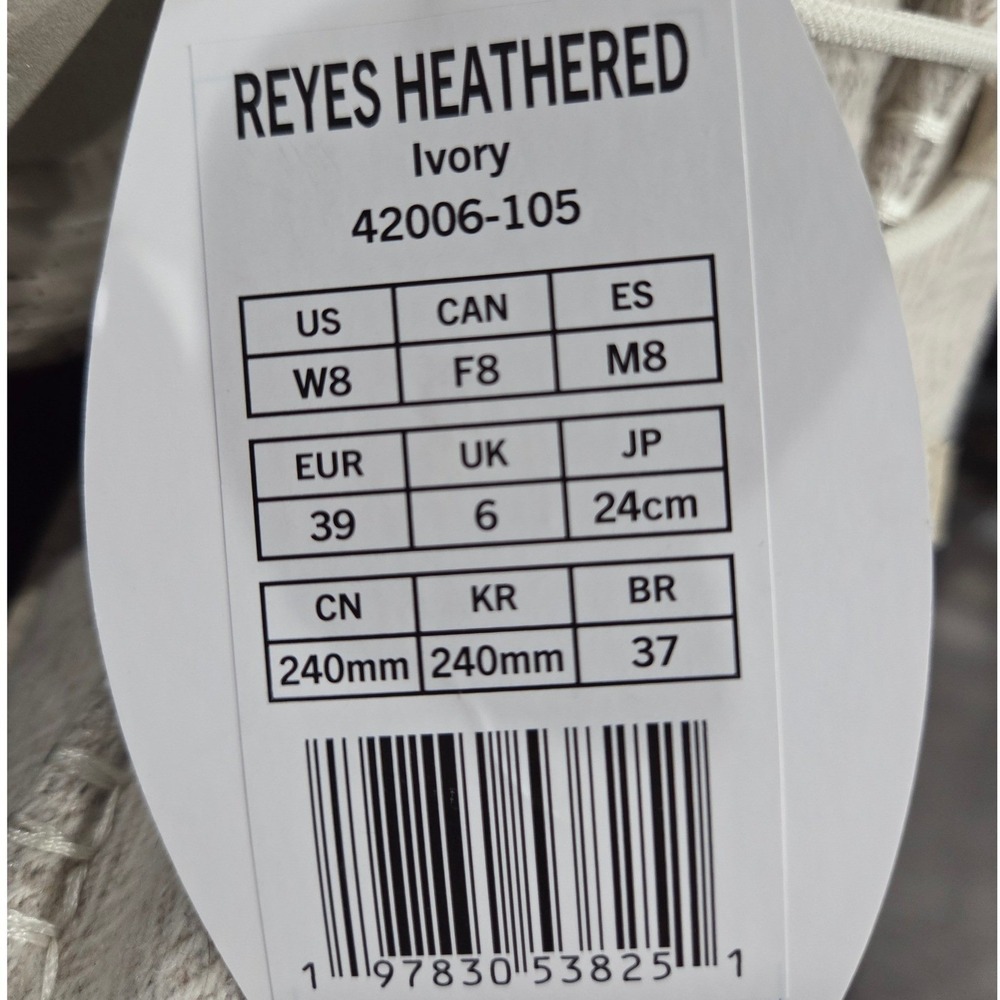 Hey Dude Reyes Heathered Ankle Boots Women 8 Ivory Herringbone Slip On Shoes NEW - Picture 10 of 10